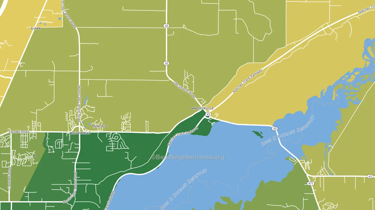 Madisonville, MS block-group voter-turnout map