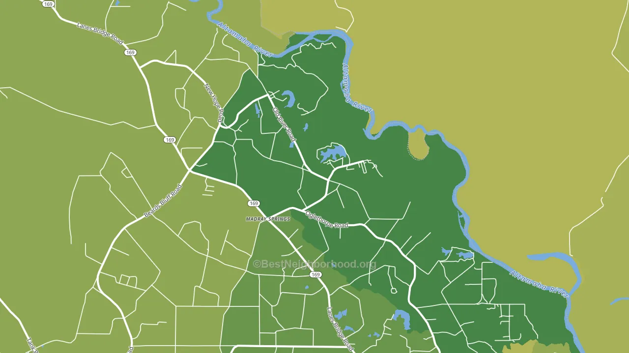 Madray Springs, GA block-group voter-turnout map