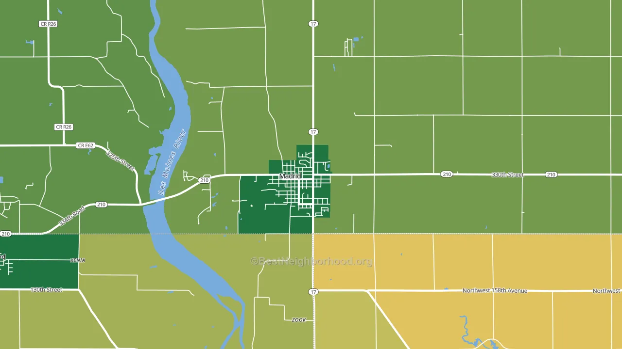 Madrid, IA block-group voter-turnout map