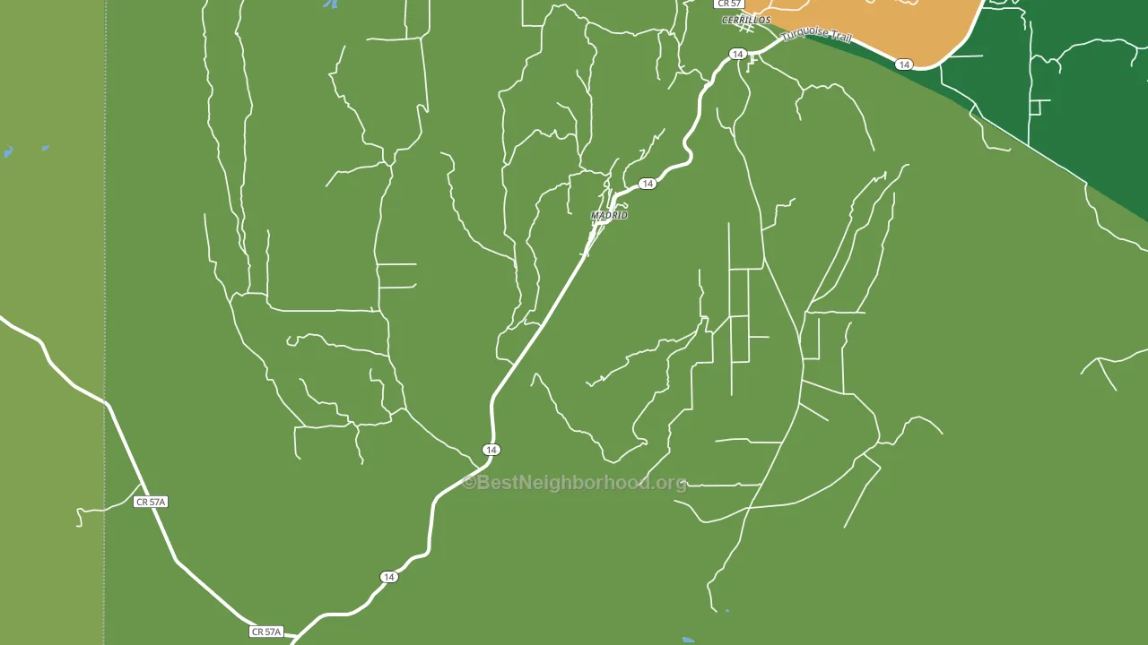 Madrid, NM block-group voter-turnout map