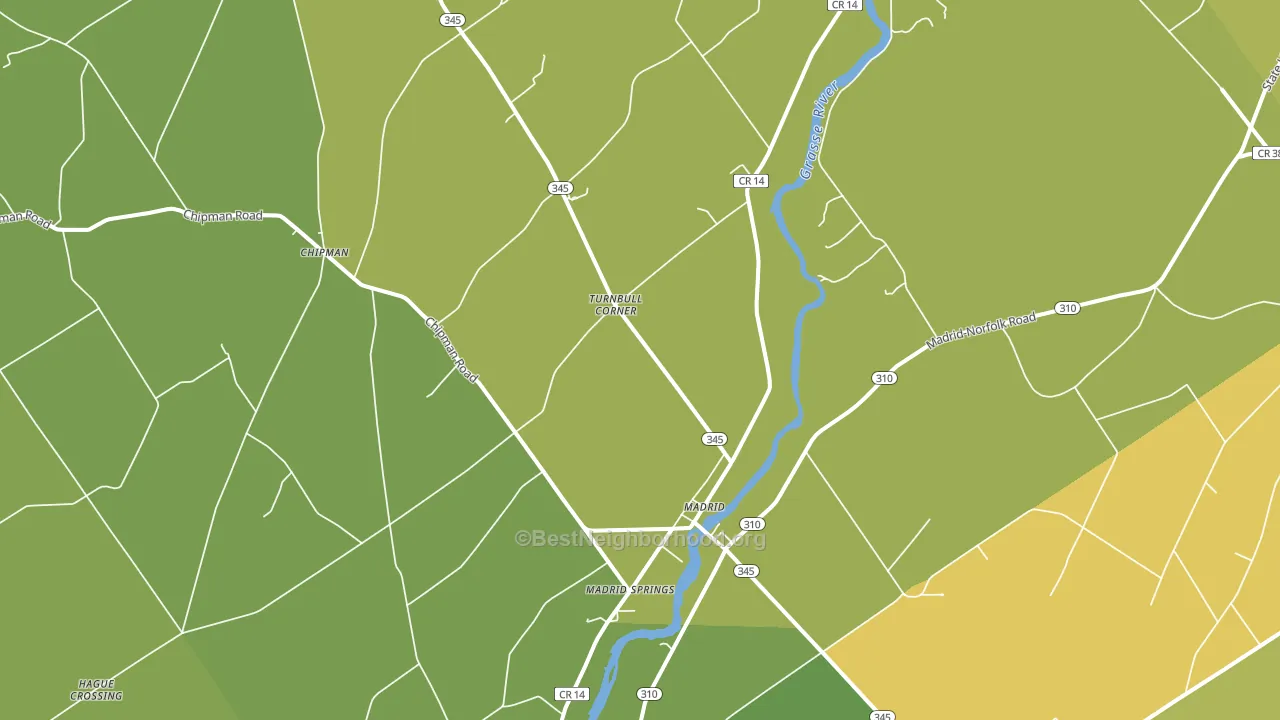 Madrid, NY block-group voter-turnout map