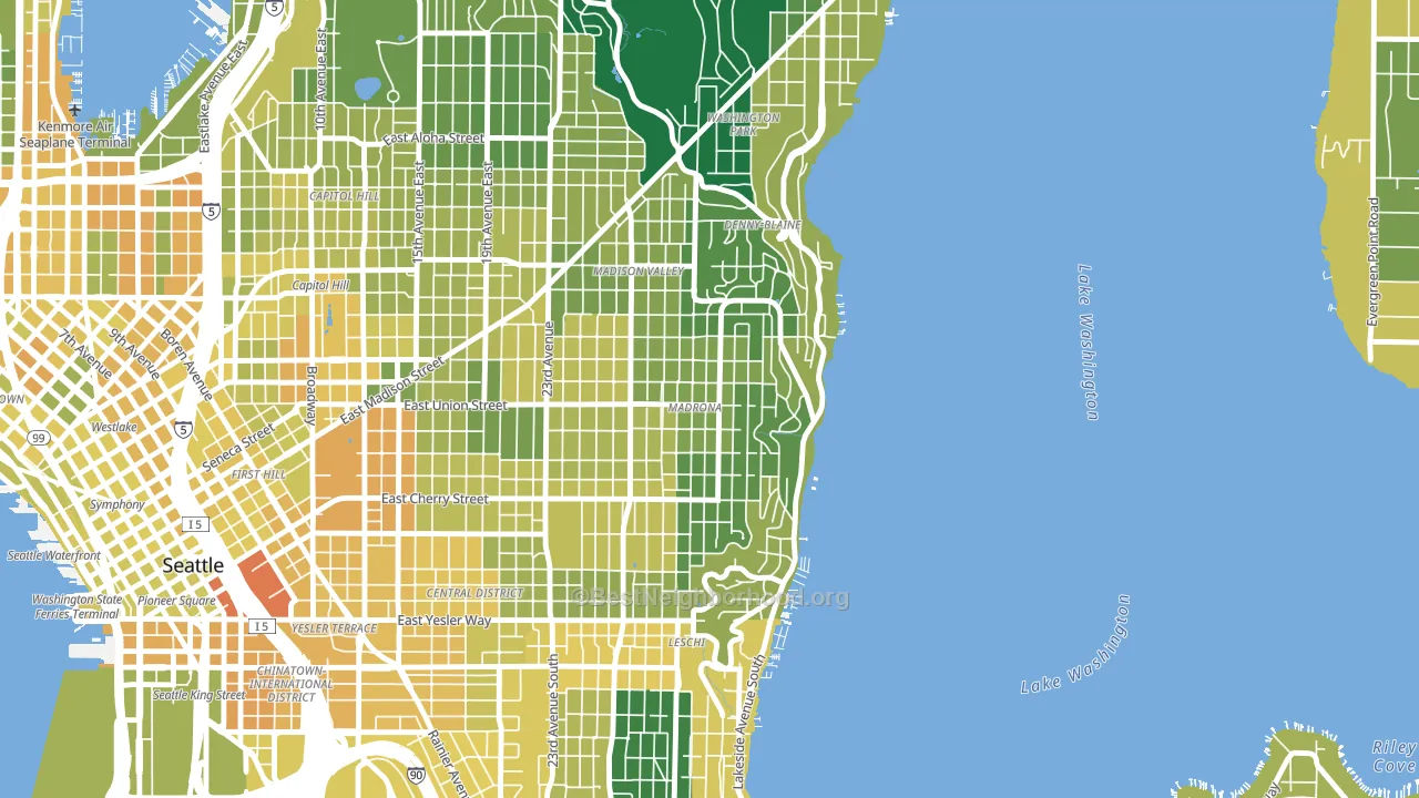 Madrona, Seattle, WA block-group voter-turnout map