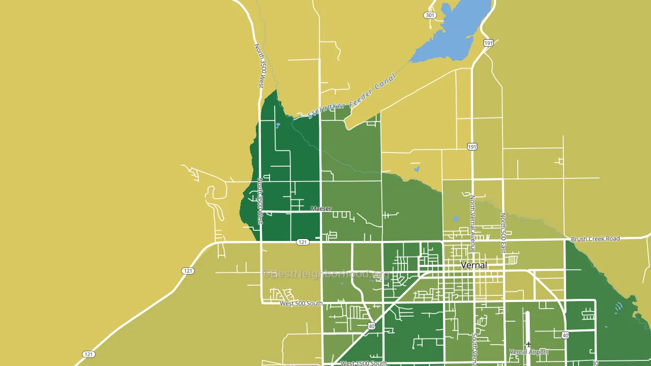 Maeser, UT block-group voter-turnout map