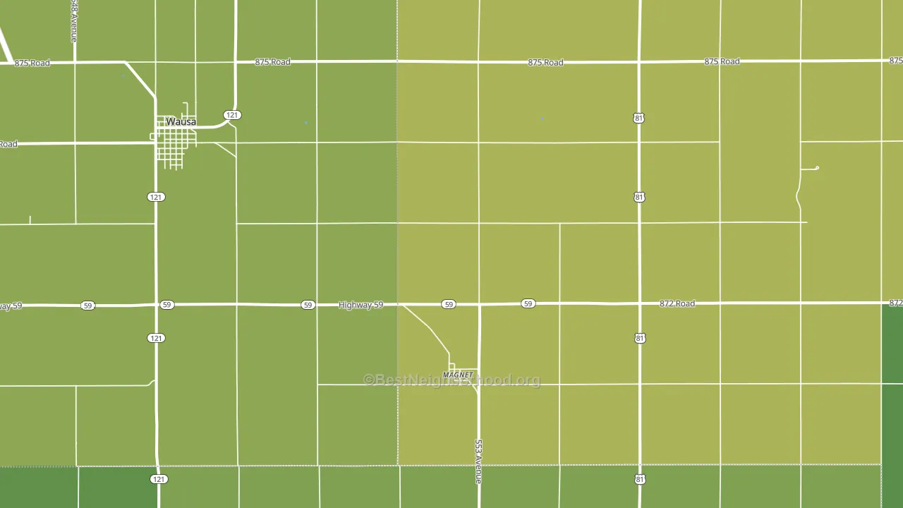 Magnet, NE block-group voter-turnout map
