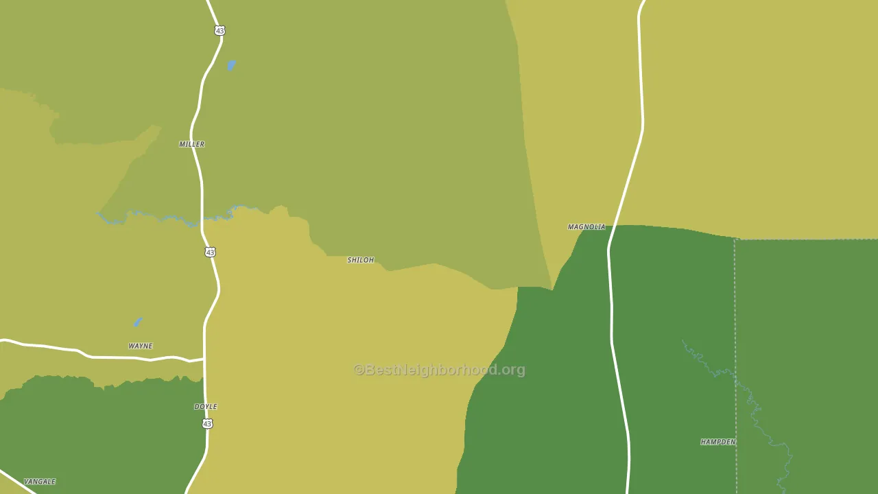 Magnolia, AL block-group voter-turnout map