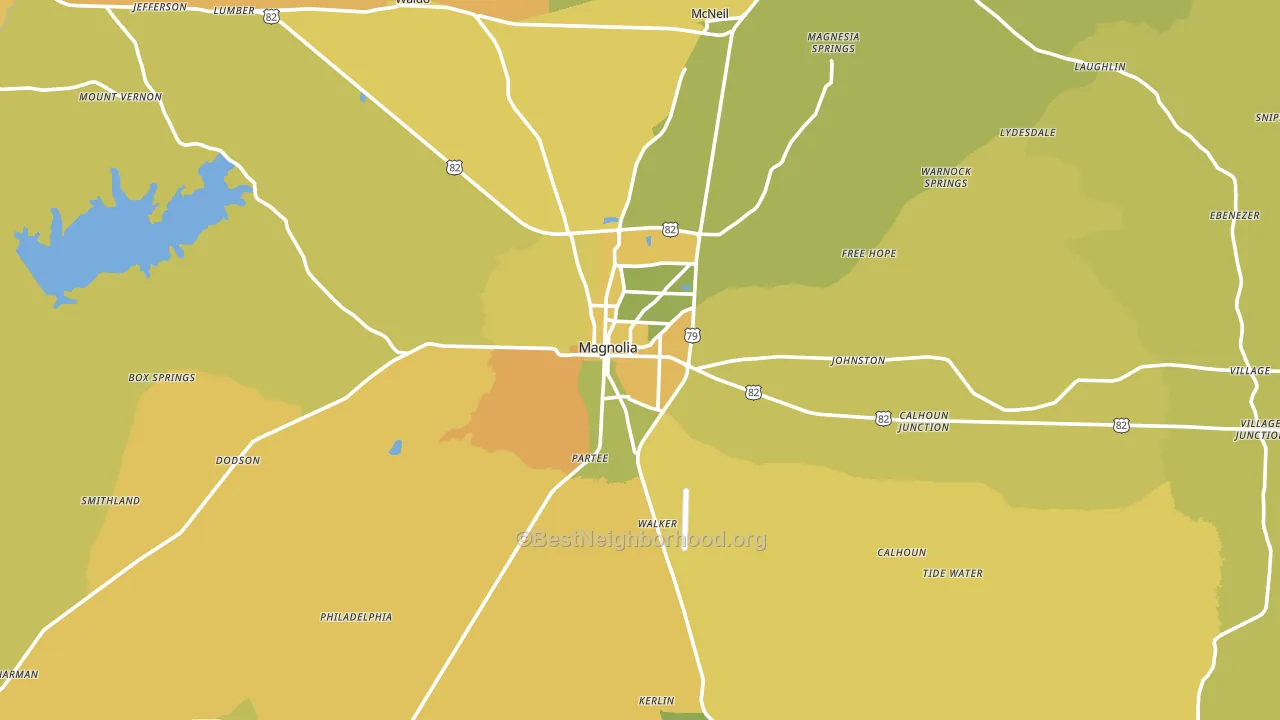 Magnolia, AR block-group voter-turnout map