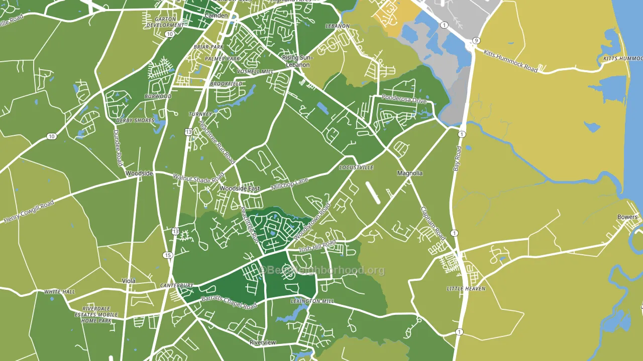 Magnolia, DE block-group voter-turnout map