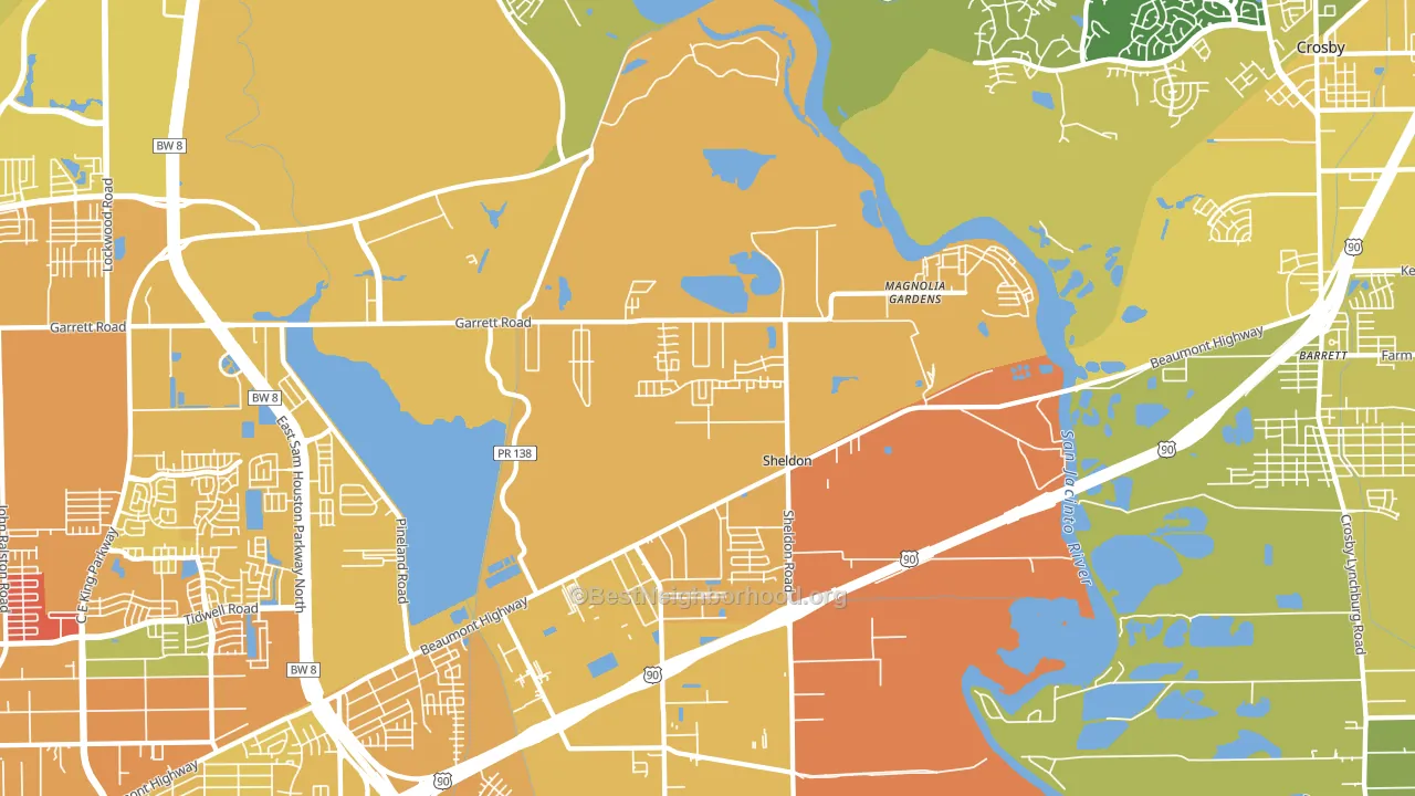 Magnolia Gardens, TX block-group voter-turnout map