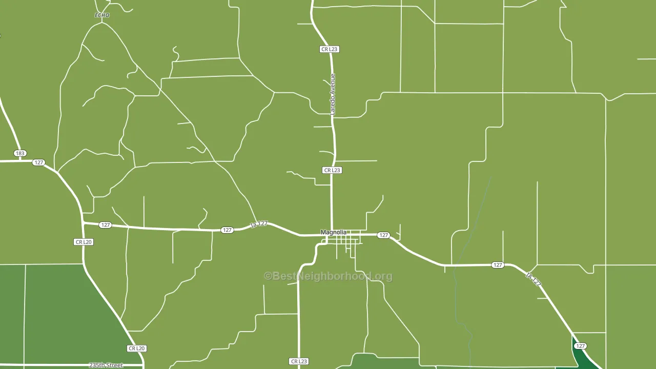 Magnolia, IA block-group voter-turnout map