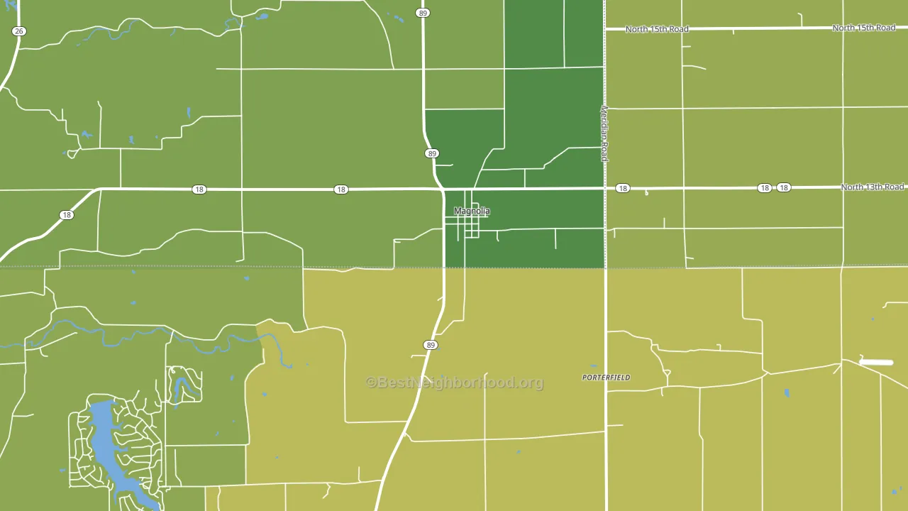 Magnolia, IL block-group voter-turnout map