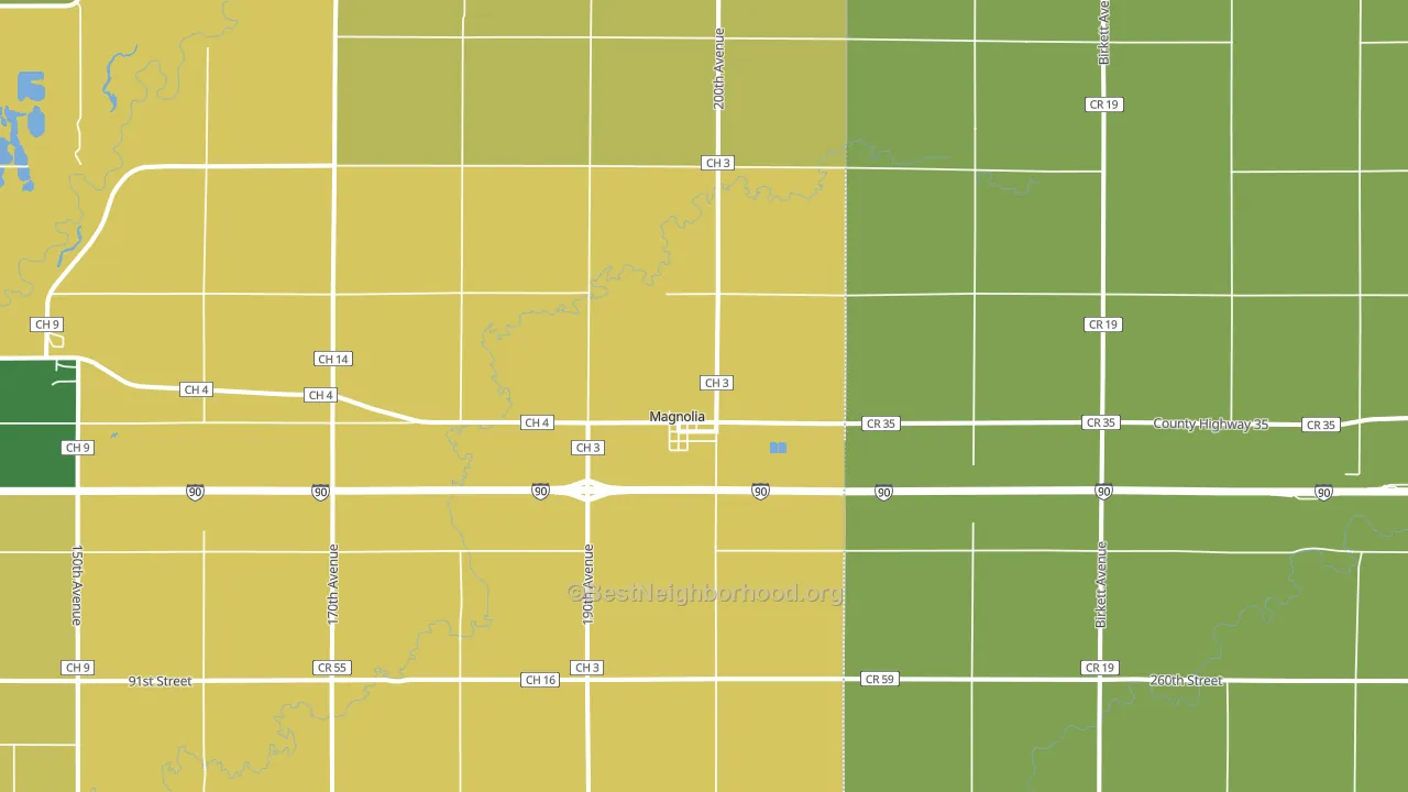 Magnolia, MN block-group voter-turnout map