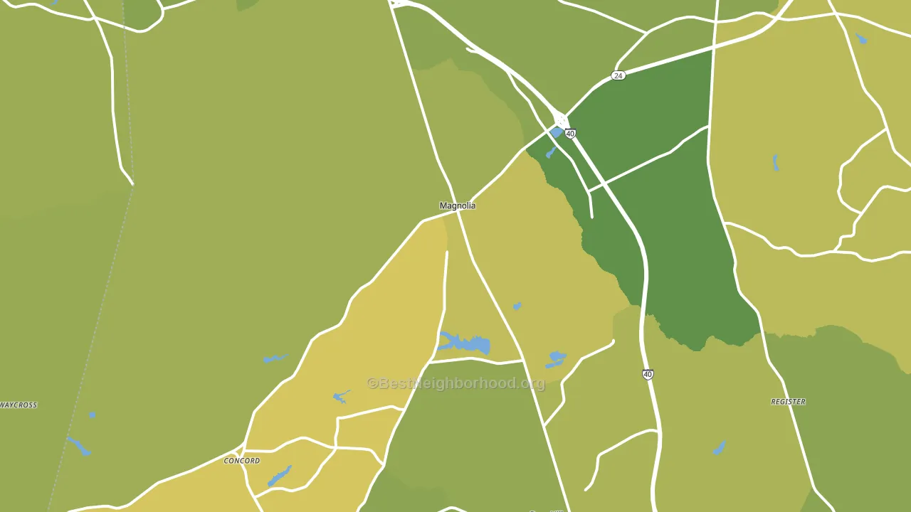 Magnolia, NC block-group voter-turnout map