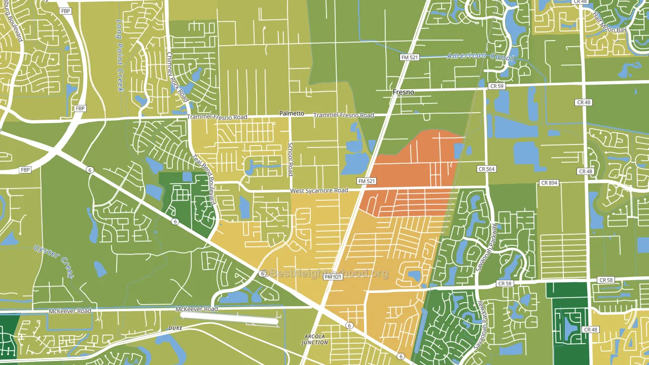 Magnolia Place, Fresno, TX block-group voter-turnout map