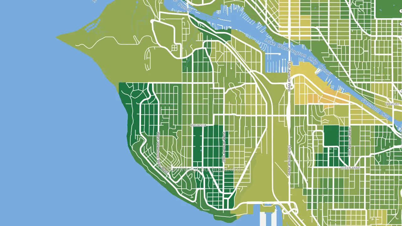 Magnolia, Seattle, WA block-group voter-turnout map