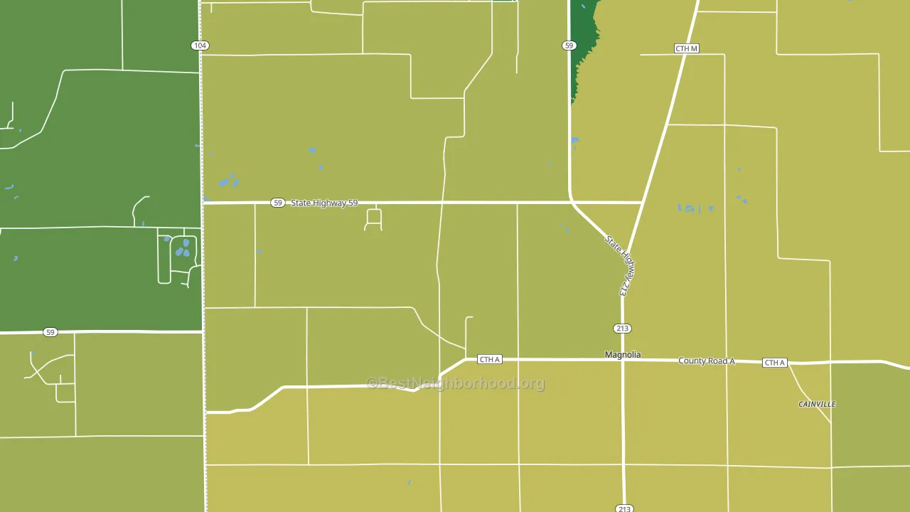 Magnolia, WI block-group voter-turnout map