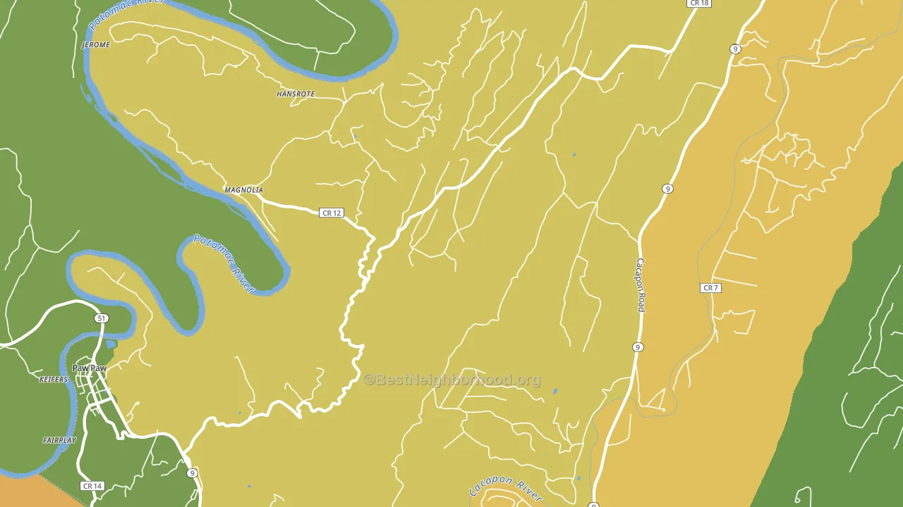 Magnolia, WV block-group voter-turnout map