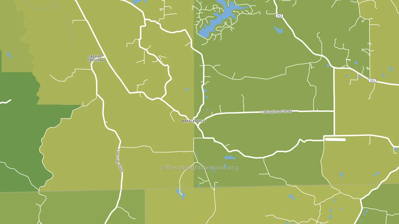 Mahalasville, IN block-group voter-turnout map