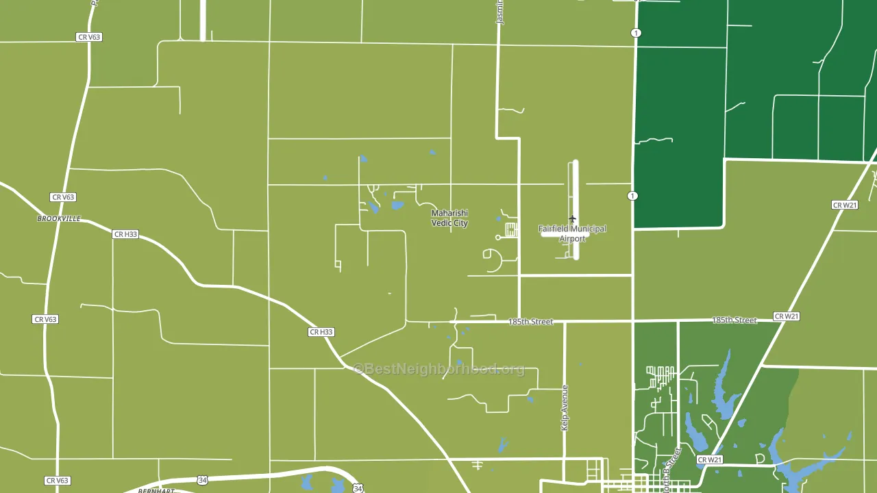 Maharishi Vedic City, IA block-group voter-turnout map