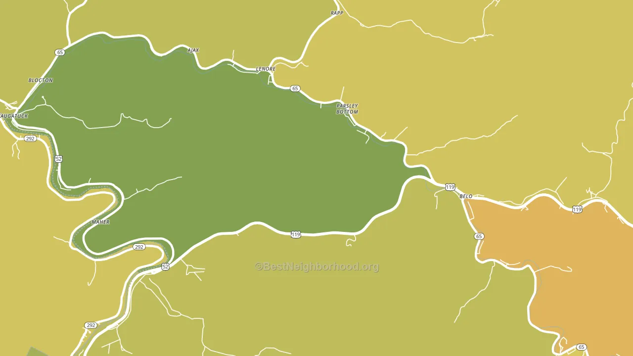 Maher, WV block-group voter-turnout map