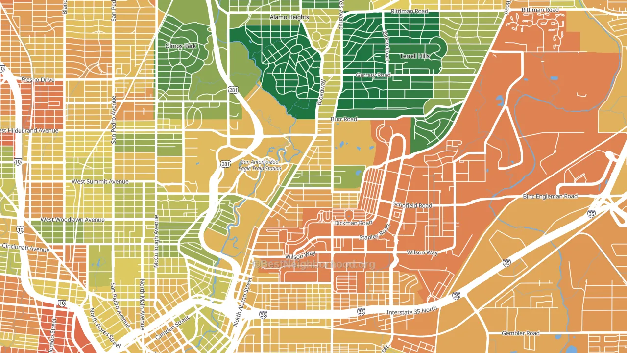 Mahncke Park, San Antonio, TX block-group voter-turnout map