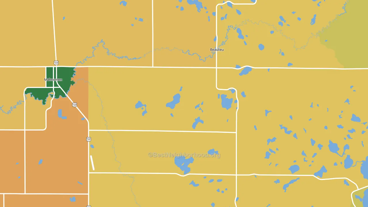 Mahnomen County, MN block-group voter-turnout map