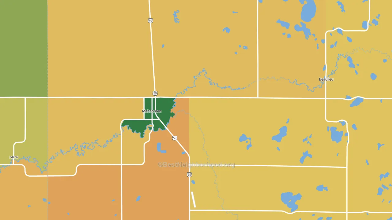 Mahnomen, MN block-group voter-turnout map