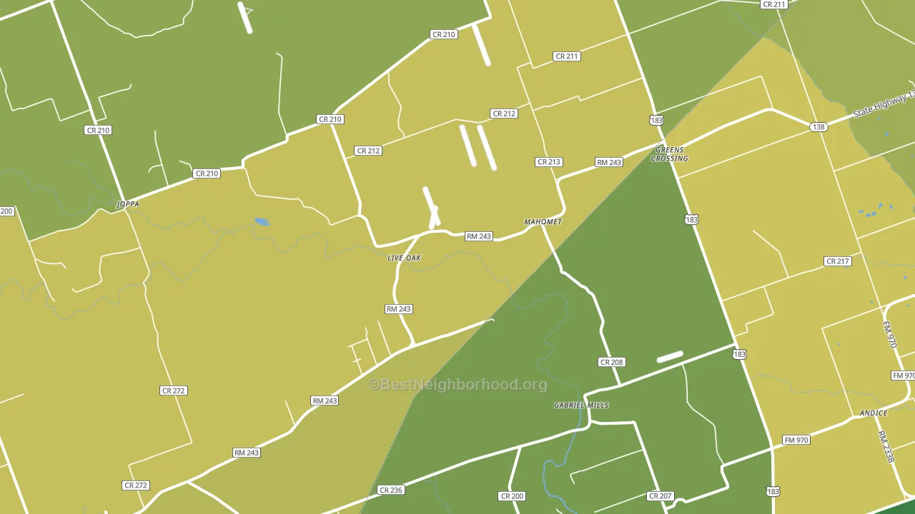 Mahomet, TX block-group voter-turnout map