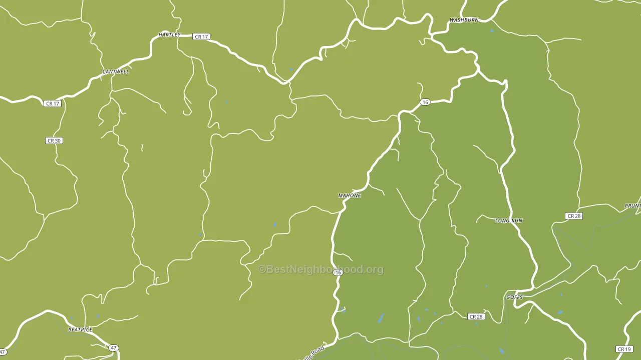 Mahone, WV block-group voter-turnout map