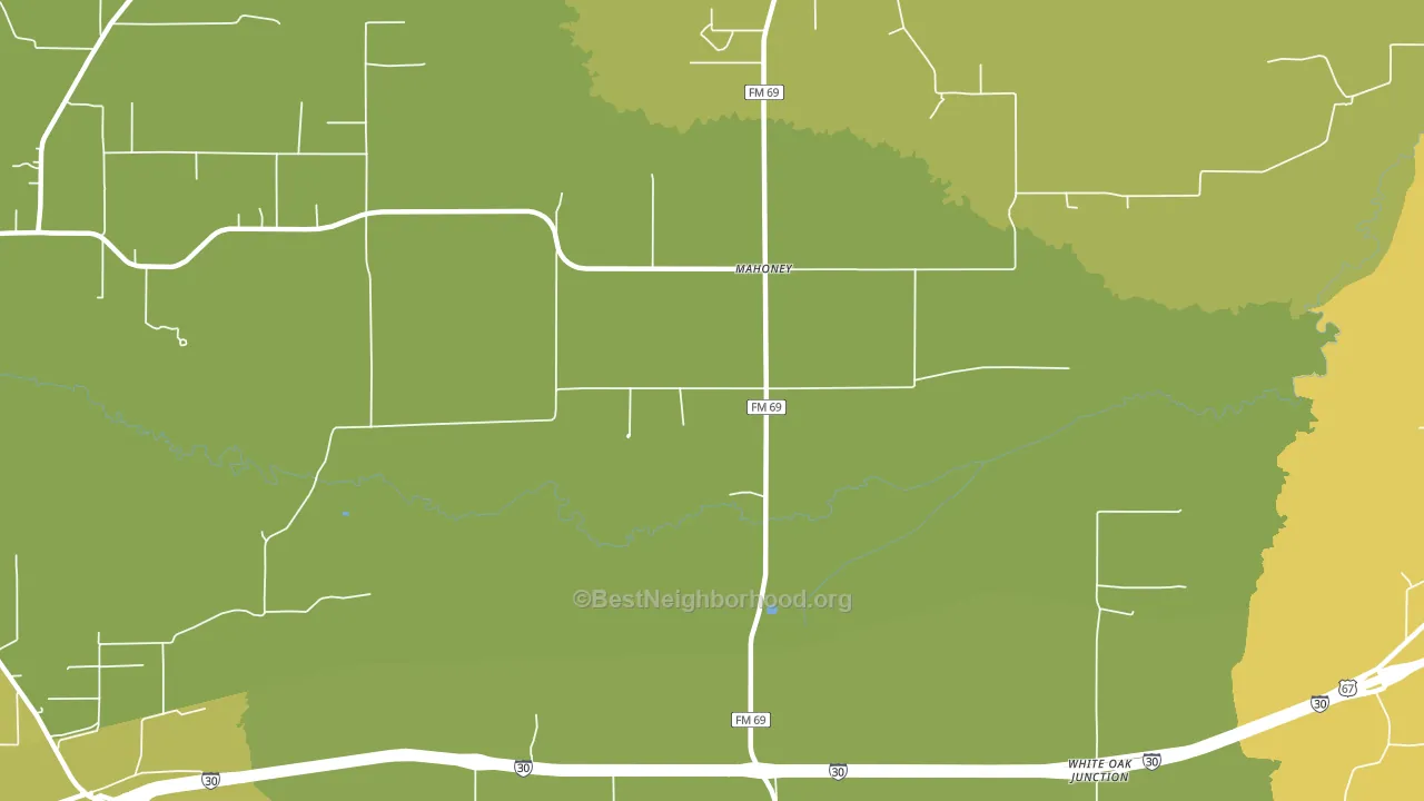 Mahoney, TX block-group voter-turnout map