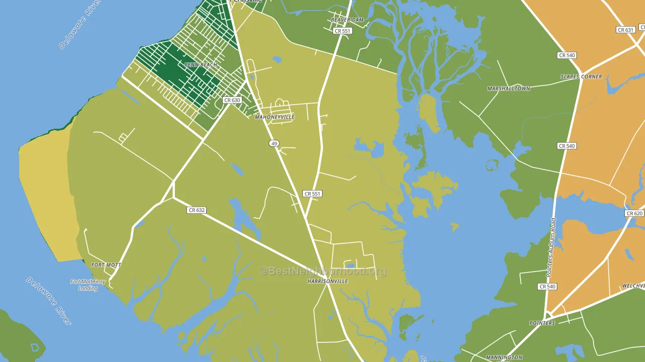Mahoneyville, NJ block-group voter-turnout map