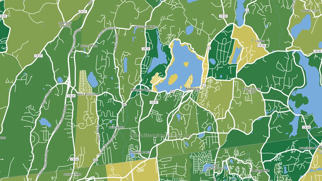 Mahopac, NY block-group voter-turnout map