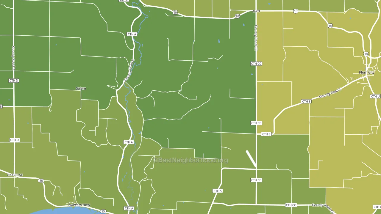 Maiden Rock, WI block-group voter-turnout map