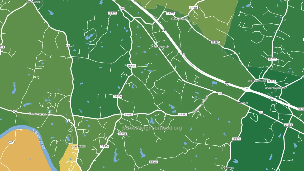 Maidens, VA block-group voter-turnout map