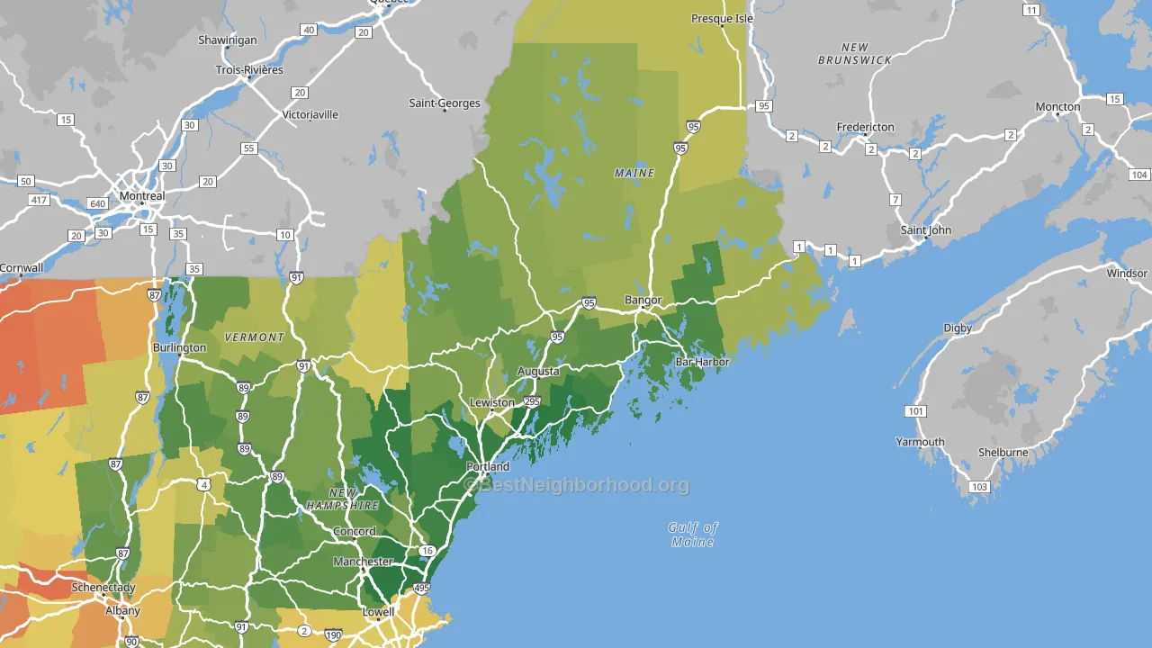 Maine block-group voter-turnout map