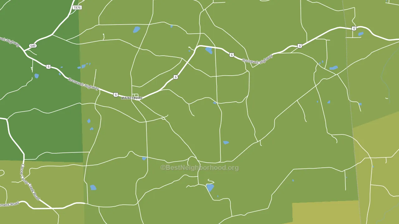 Mainesburg, PA block-group voter-turnout map