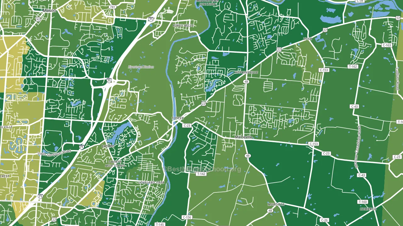 Maineville, OH block-group voter-turnout map