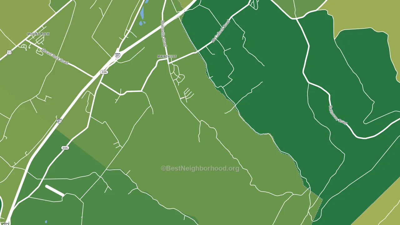 Mainsville, PA block-group voter-turnout map