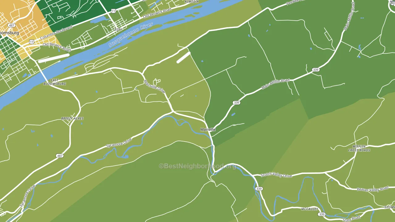 Mainville, PA block-group voter-turnout map
