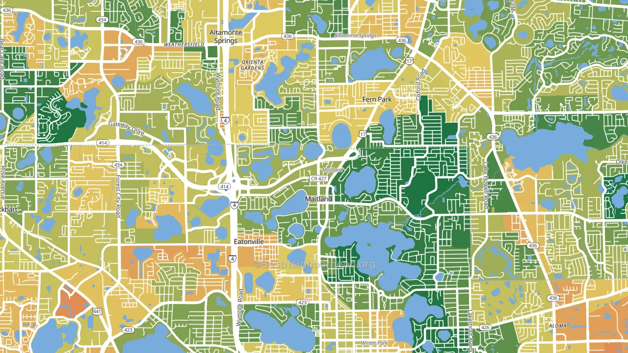 Maitland, FL block-group voter-turnout map