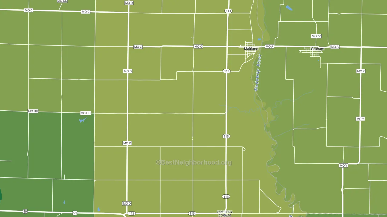Maitland, MO block-group voter-turnout map