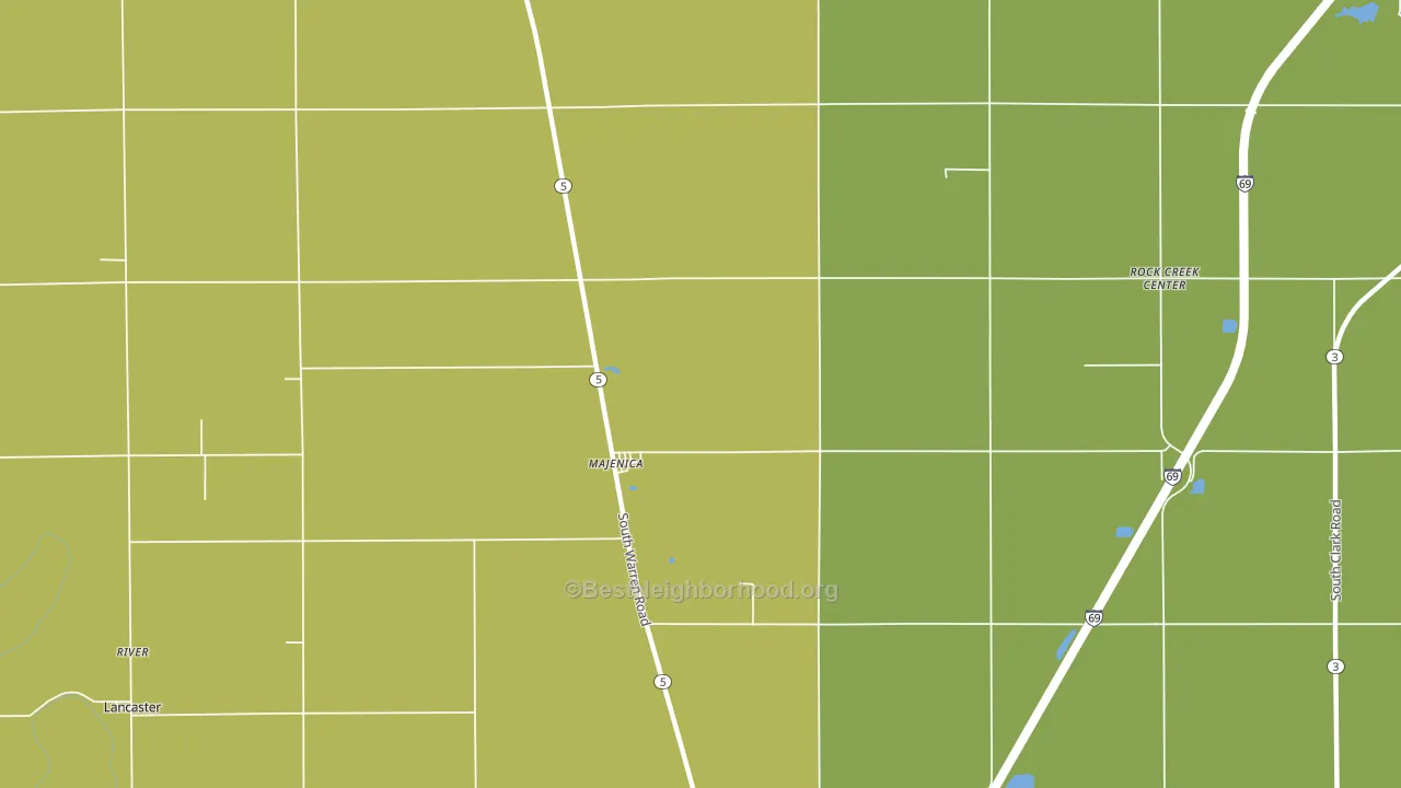 Majenica, IN block-group voter-turnout map