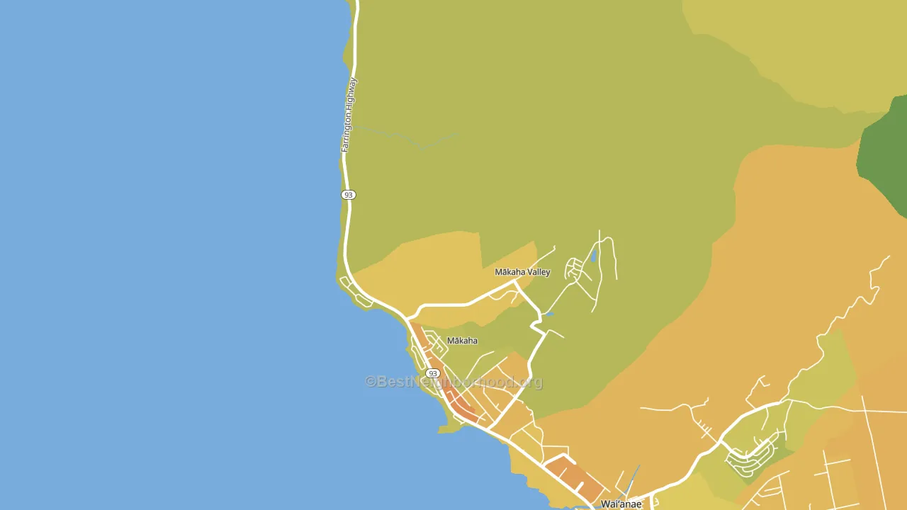 Makaha, HI block-group voter-turnout map
