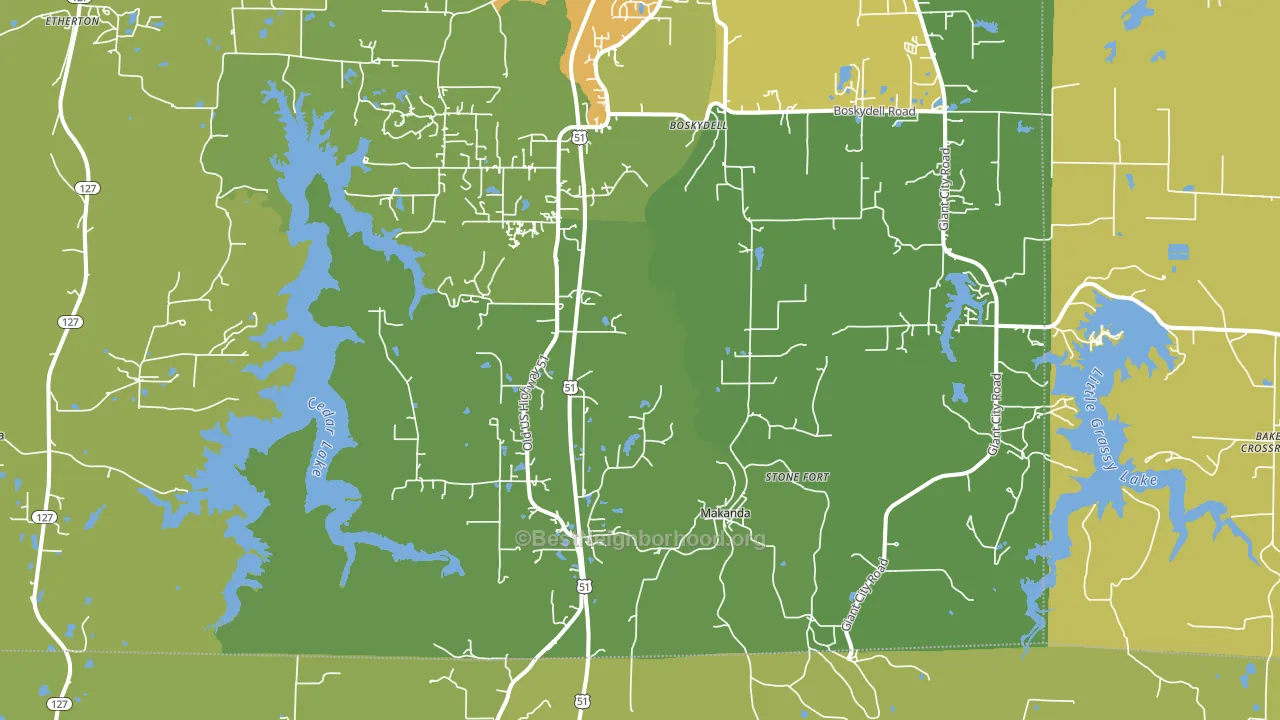 Makanda, IL block-group voter-turnout map