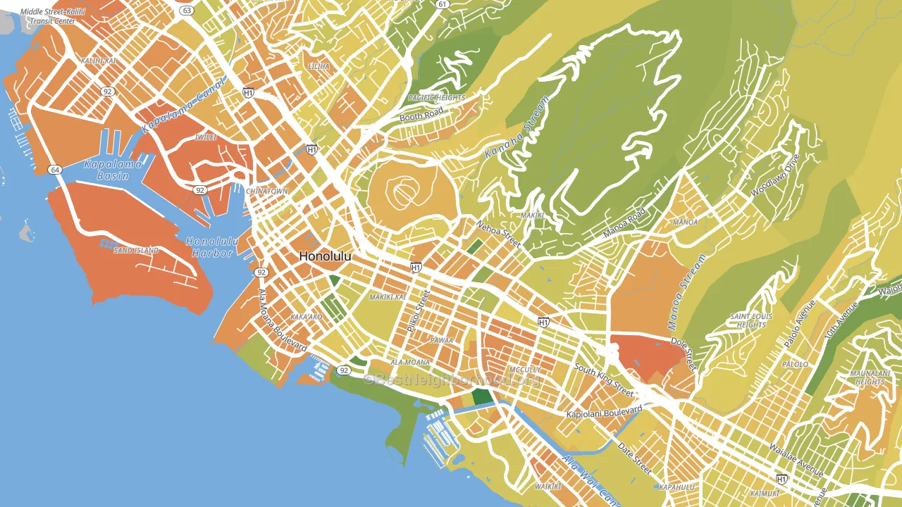 Makiki, Honolulu, HI block-group voter-turnout map