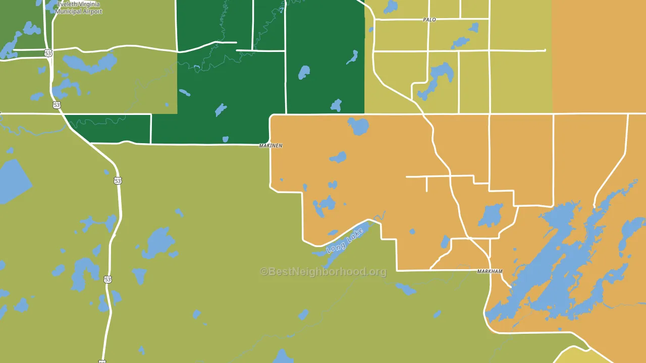 Makinen, MN block-group voter-turnout map