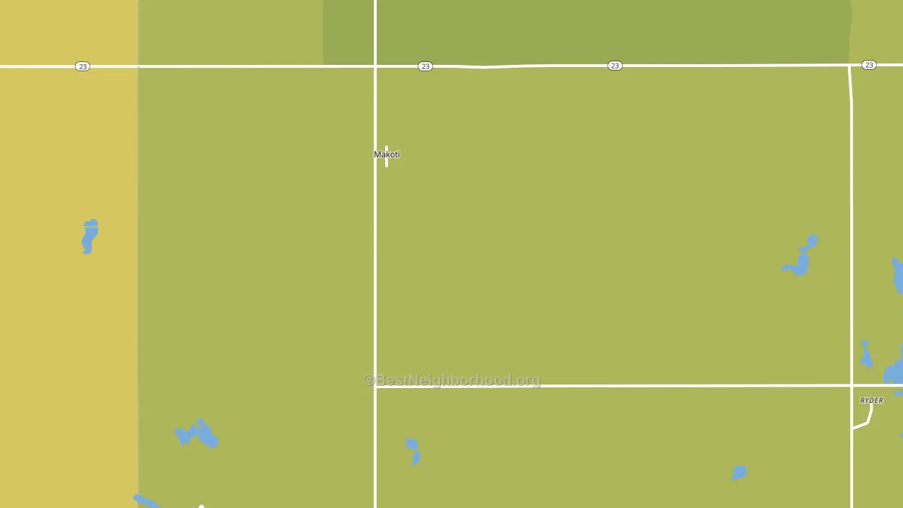 Makoti, ND block-group voter-turnout map