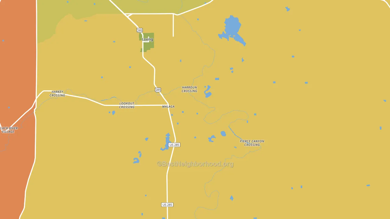 Malaga, NM block-group voter-turnout map