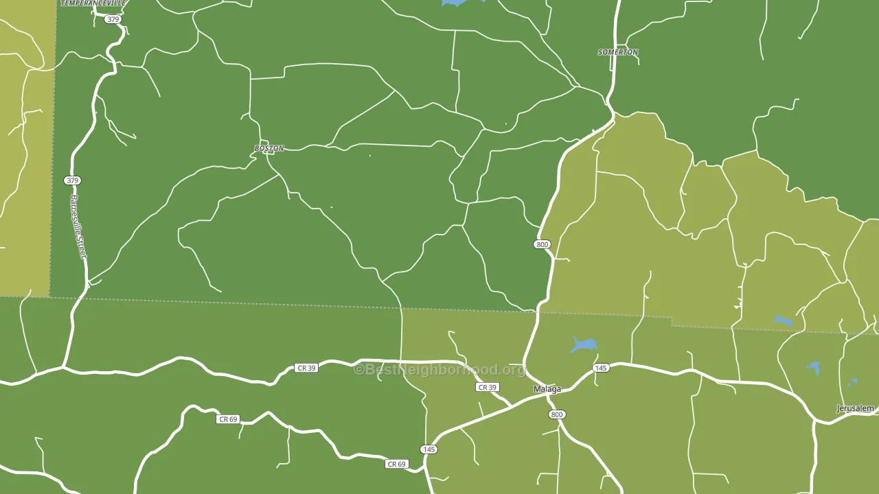 Malaga, OH block-group voter-turnout map