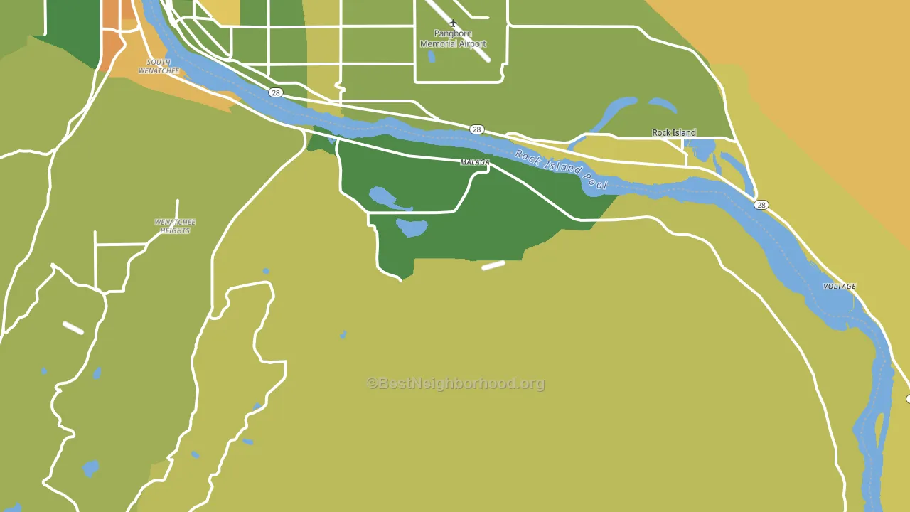 Malaga, WA block-group voter-turnout map