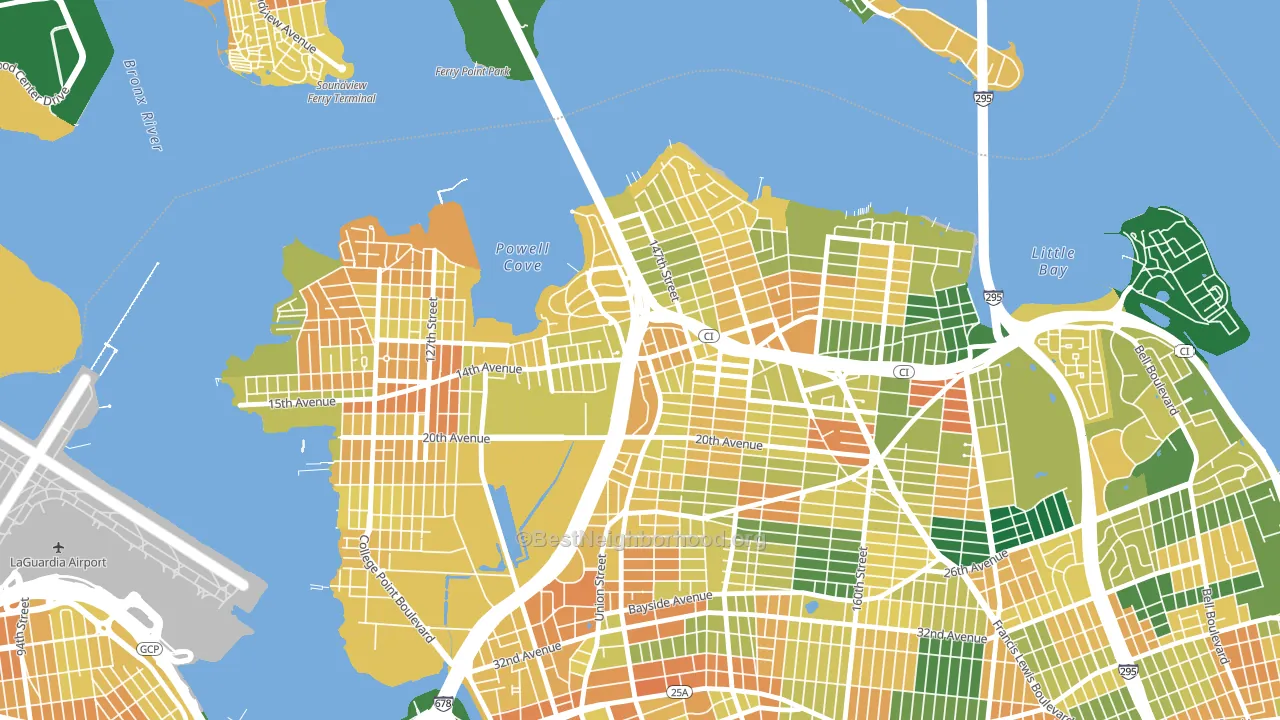 Malba, Queens, NY block-group voter-turnout map